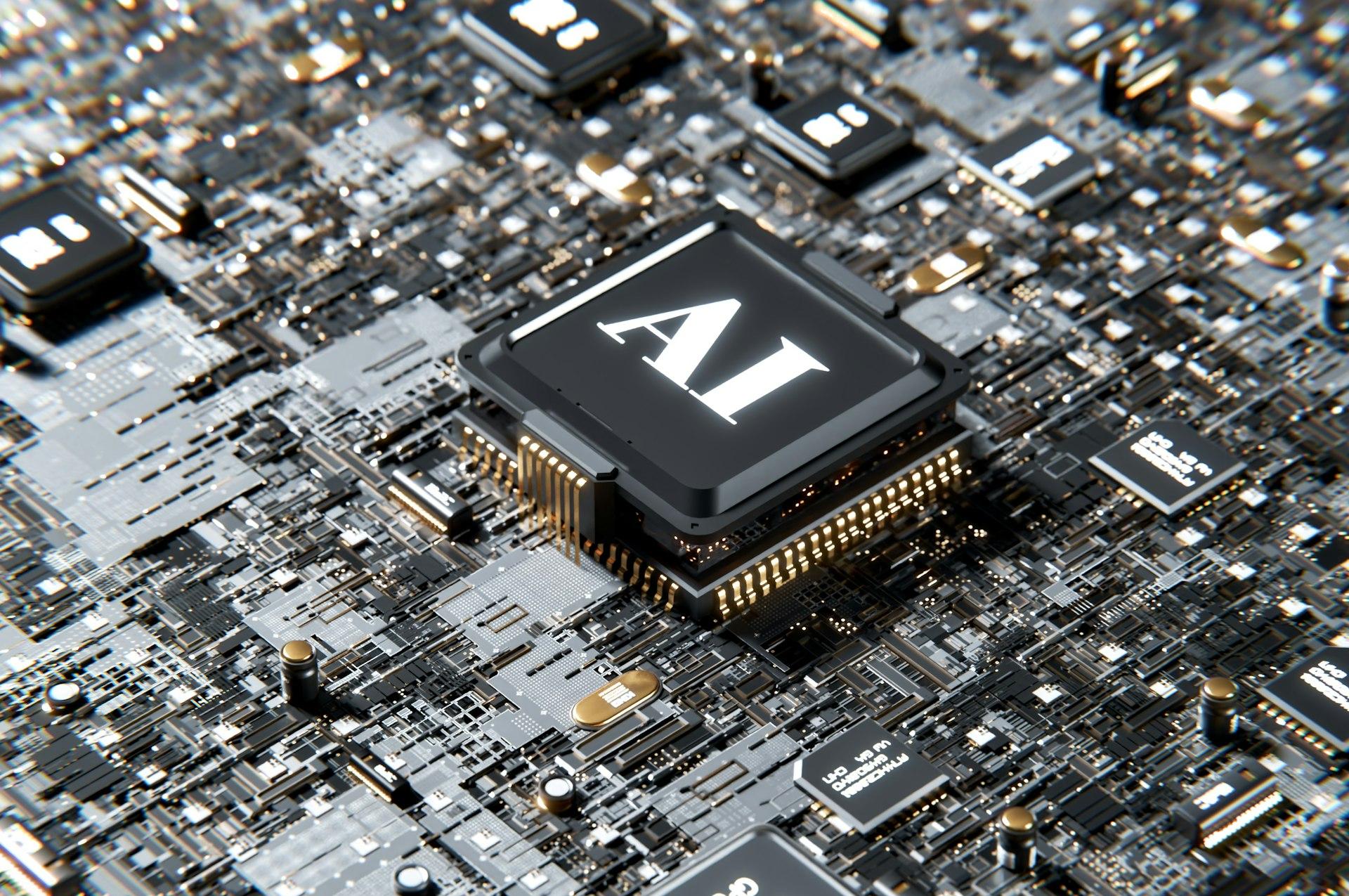 a computer chip with the letter a on top of it